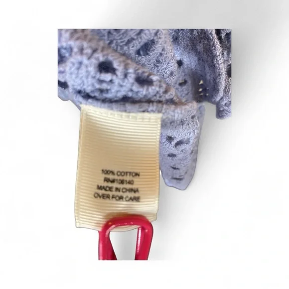 Ultra Pink Crochet Lace Blouse 100% Cotton Periwinkle Boho Top M - Picture 5 of 8